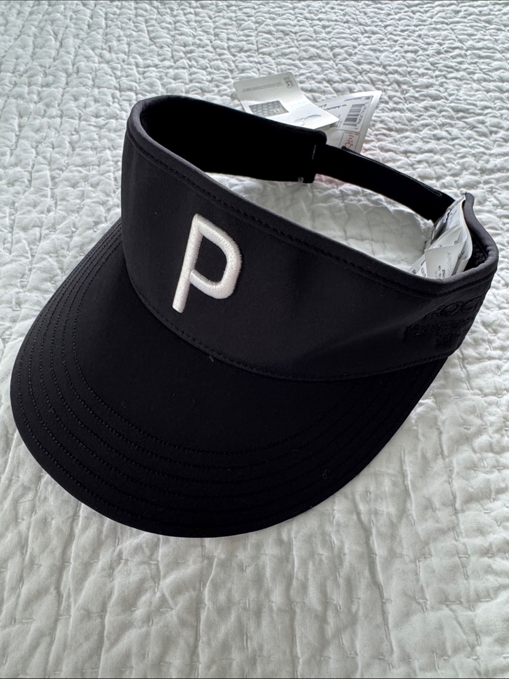 Puma Black Visor with White 'P' Logo